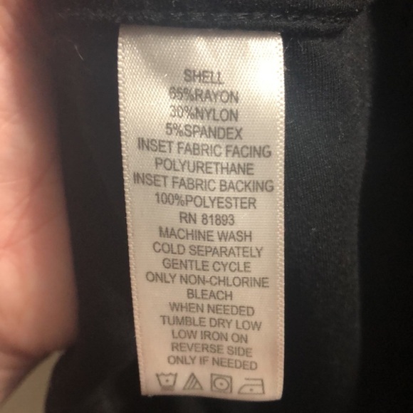 Denim & Co Leggings with Pleather Lines on Side Size 12 - Picture 4 of 4